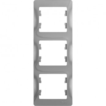 3-постовая рамка SCHNEIDER ELECTRIC GLOSSA, вертикальная, АЛЮМИНИЙ