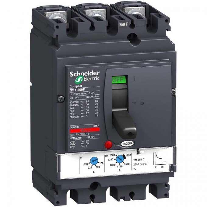 Автоматический выключатель 3П3Т SCHNEIDER ELECTRIC COMPACT TM200D NSX250F LV431631