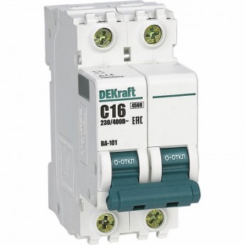 Автоматический выключатель SCHNEIDER ELECTRIC DEKRAFT 2Р 16А х-ка D ВА-101 4,5кА