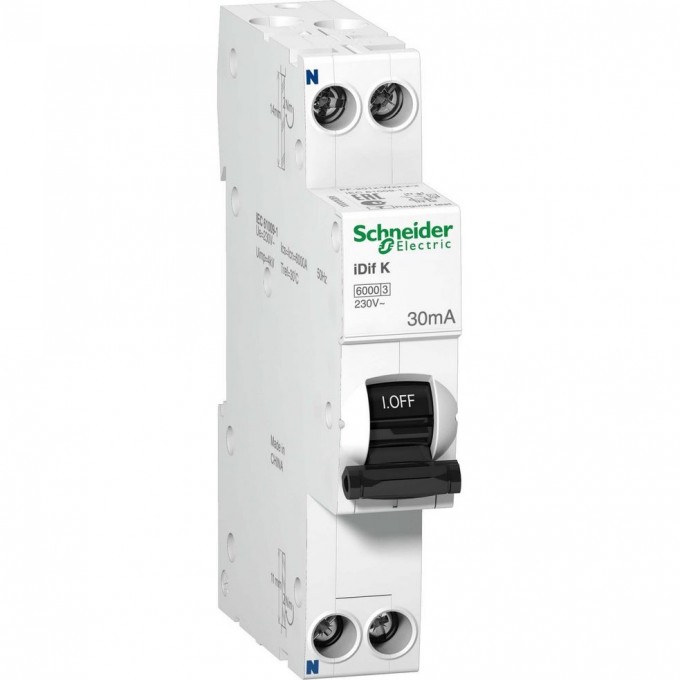 Дифференциальный автомат электронного типа SCHNEIDER ELECTRIC ACTI 9 iDif K 6КА 20A C 30МAA A9D49620