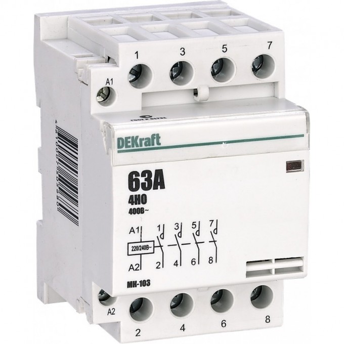 Модульный контактор DEKRAFT 4НО 32А 230В МК-103 18074DEK Модульный контактор DEKRAFT 4НО 32А 230В МК-103 18074DEK