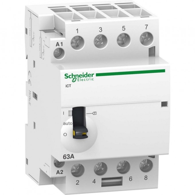 Модульный контактор с ручным управлением SCHNEIDER ELECTRIC ACTI9 iCT63A 4Н A9C21864 Модульный контактор с ручным управлением SCHNEIDER ELECTRIC ACTI9 iCT63A 4Н A9C21864