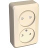 Розетка двойная SCHNEIDER ELECTRIC ЭТЮД без заземления со штороками 16А 250B, кремовый, Россия PA16-006K
