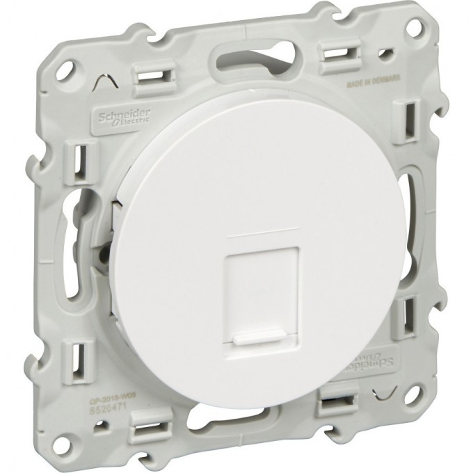 Розетка компьютерная SCHNEIDER ELECTRIC ODACE RJ45 infraplus, неэкранированный кабель, кат. 5е, БЕЛЫЙ S52R471