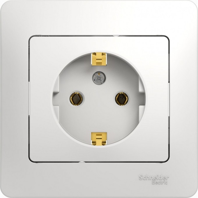 Розетка SCHNEIDER ELECTRIC GLOSSA с заземлением, в сборе, белый GSL000142 Розетка SCHNEIDER ELECTRIC GLOSSA с заземлением, в сборе, белый GSL000142