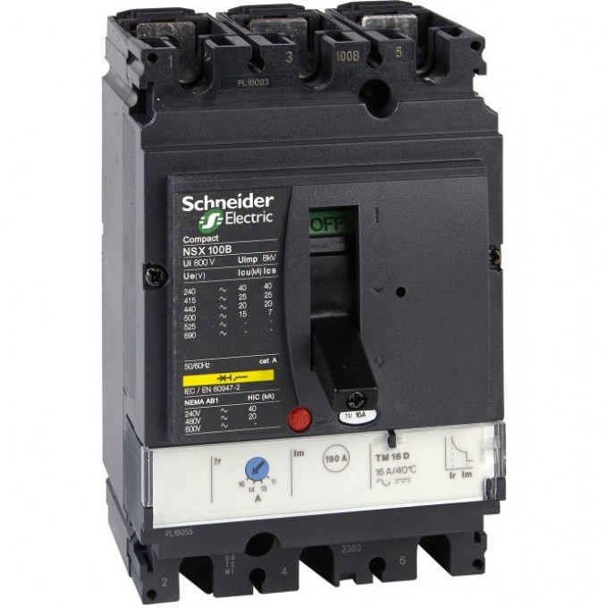 Автоматический выключатель 3П3Т SCHNEIDER ELECTRIC COMPACT TM100D NSX100B LV429550 Автоматический выключатель 3П3Т SCHNEIDER ELECTRIC COMPACT TM100D NSX100B LV429550