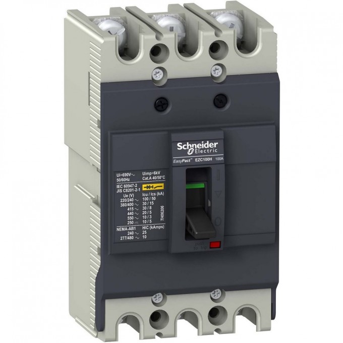 Автоматический выключатель 3П3Т SCHNEIDER ELECTRIC EASYPACT EZC100 30KA/380В 100 A EZC100H3100 Автоматический выключатель 3П3Т SCHNEIDER ELECTRIC EASYPACT EZC100 30KA/380В 100 A EZC100H3100