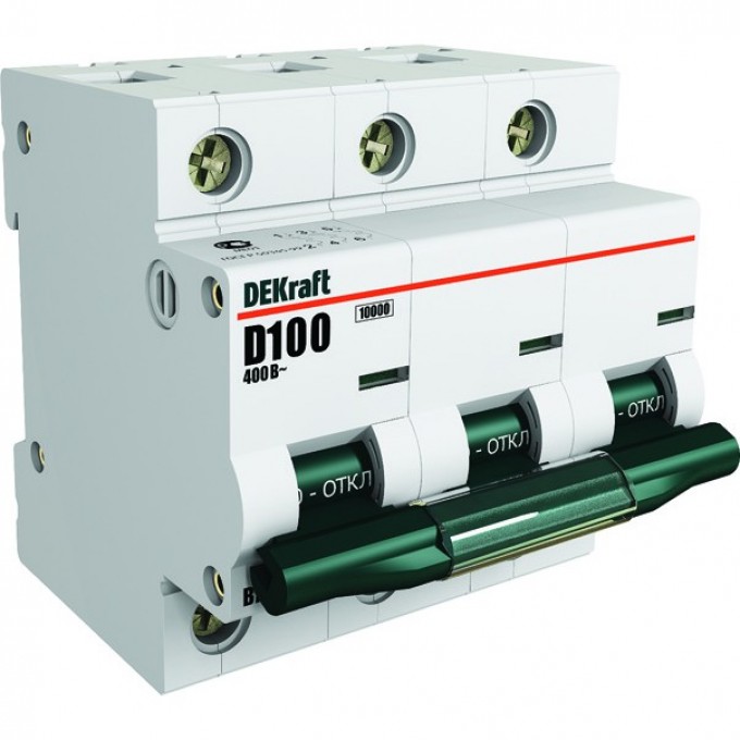 Автоматический выключатель SCHNEIDER ELECTRIC DEKRAFT 3Р 100А х-ка D ВА-201 10кА 13021DEK Автоматический выключатель SCHNEIDER ELECTRIC DEKRAFT 3Р 100А х-ка D ВА-201 10кА 13021DEK