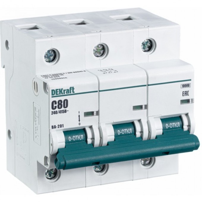 Автоматический выключатель SCHNEIDER ELECTRIC DEKRAFT 3Р 80А х-ка С ВА-201 10кА 13008DEK Автоматический выключатель SCHNEIDER ELECTRIC DEKRAFT 3Р 80А х-ка С ВА-201 10кА 13008DEK