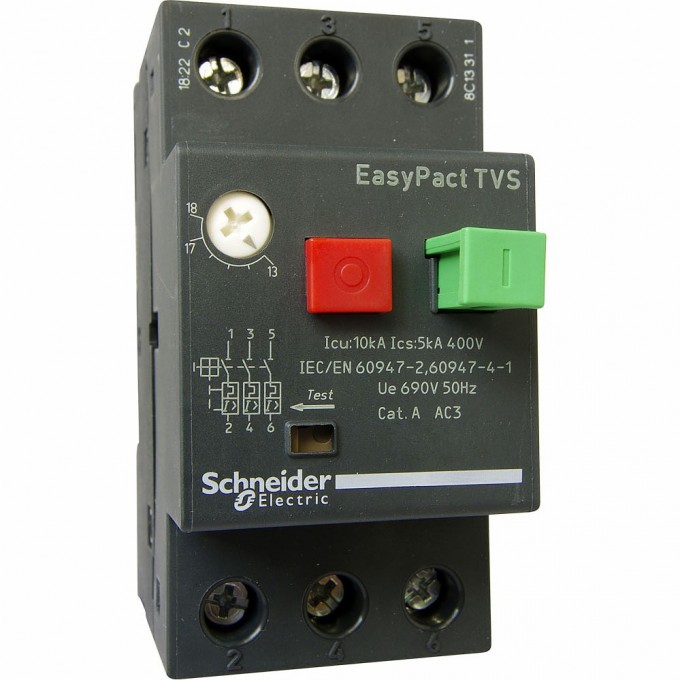 Автоматический выключатель SCHNEIDER ELECTRIC EASYPACT 0,4-0,63A GZ1E04 Автоматический выключатель SCHNEIDER ELECTRIC EASYPACT 0,4-0,63A GZ1E04