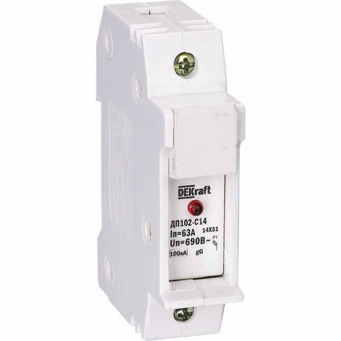 Держатель предохранителей SCHNEIDER ELECTRIC DEKRAFT типа C14 со светодиодной индикацией 1P 21386DEK Держатель предохранителей SCHNEIDER ELECTRIC DEKRAFT типа C14 со светодиодной индикацией 1P 21386DEK