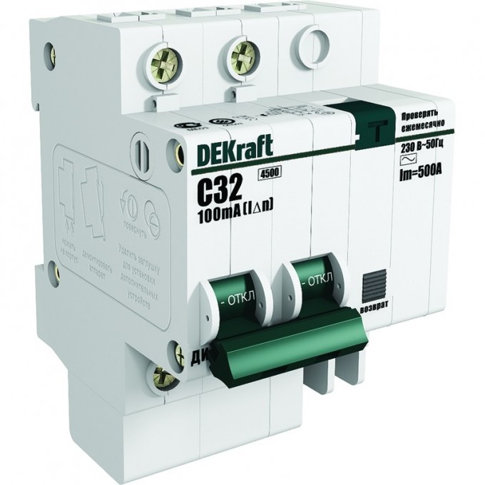 Дифференциальный автоматический выключатель SCHNEIDER ELECTRIC DEKRAFT 1P+N 16А 30мА тип AC х-ка C ДИФ-101 4,5кА 15157DEK Дифференциальный автоматический выключатель SCHNEIDER ELECTRIC DEKRAFT 1P+N 16А 30мА тип AC х-ка C ДИФ-101 4,5кА 15157DEK