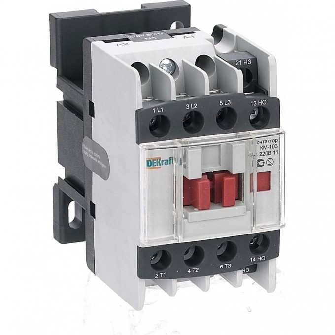 Контактор SCHNEIDER ELECTRIC DEKRAFT 12А 220В АС3 1НО+1НЗ КМ-103 22108DEK Контактор SCHNEIDER ELECTRIC DEKRAFT 12А 220В АС3 1НО+1НЗ КМ-103 22108DEK