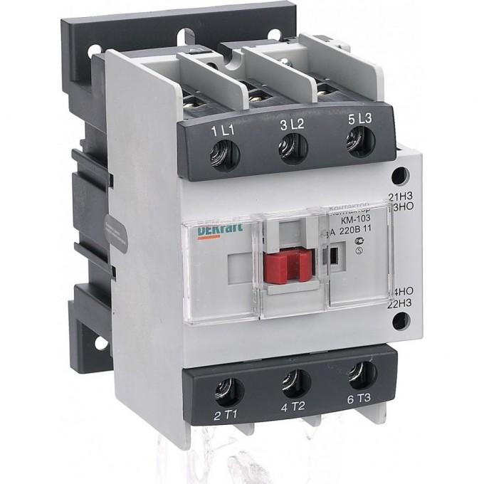 Контактор SCHNEIDER ELECTRIC DEKRAFT 80А 220В АС3 1НО+1НЗ КМ-103 22143DEK Контактор SCHNEIDER ELECTRIC DEKRAFT 80А 220В АС3 1НО+1НЗ КМ-103 22143DEK