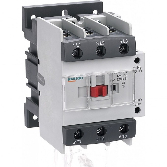Контактор SCHNEIDER ELECTRIC DEKRAFT 95А 220В АС3 1НО+1НЗ КМ-103 22148DEK Контактор SCHNEIDER ELECTRIC DEKRAFT 95А 220В АС3 1НО+1НЗ КМ-103 22148DEK