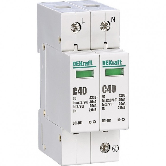 Ограничитель перенапряжения SCHNEIDER ELECTRIC DEKRAFT ОП101-2P-040-C-420 18016DEK Ограничитель перенапряжения SCHNEIDER ELECTRIC DEKRAFT ОП101-2P-040-C-420 18016DEK