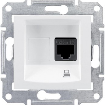 Розетка компьютерная SCHNEIDER ELECTRIC SEDNA RJ45, кат. 6, экр. STP, БЕЛЫЙ