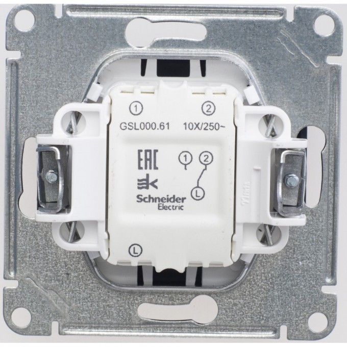 1-клавишный переключатель SCHNEIDER ELECTRIC GLOSSA, сх.6, 10АХ, механизм, ШОКОЛАД GSL000861