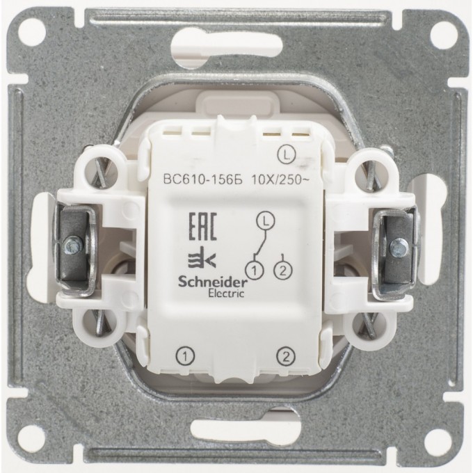 1-клавишный переключатель SCHNEIDER ELECTRIC W59, 10АХ, механизм, БЕЛЫЙ VS610-156-1-86