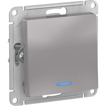 1-клавишный выключатель SCHNEIDER ELECTRIC ATLASDESIGN с подсветкой, алюминий 1-клавишный выключатель SCHNEIDER ELECTRIC ATLASDESIGN с подсветкой, алюминий