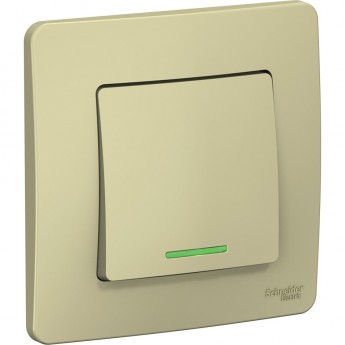 1-клавишный выключатель SCHNEIDER ELECTRIC BLANCA (cх.1) с подсветкой, 10А, 250B, БЕЖЕВЫЙ 1-клавишный выключатель SCHNEIDER ELECTRIC BLANCA (cх.1) с подсветкой, 10А, 250B, БЕЖЕВЫЙ