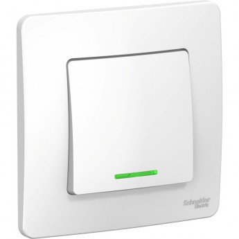 1-клавишный выключатель SCHNEIDER ELECTRIC BLANCA (cх.1) с подсветкой, 10А, 250B, БЕЛЫЙ 1-клавишный выключатель SCHNEIDER ELECTRIC BLANCA (cх.1) с подсветкой, 10А, 250B, БЕЛЫЙ