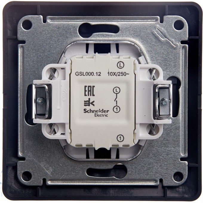 1-клавишный выключатель SCHNEIDER ELECTRIC GLOSSA, сх.1, 10АХ, в сборе, ГРАФИТ GSL001312 1-клавишный выключатель SCHNEIDER ELECTRIC GLOSSA, сх.1, 10АХ, в сборе, ГРАФИТ GSL001312