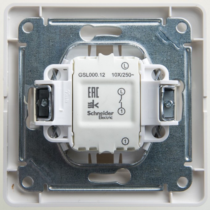 1-клавишный выключатель SCHNEIDER ELECTRIC GLOSSA, сх.1, 10АХ, в сборе, ПЕРЛАМУТР GSL000612 1-клавишный выключатель SCHNEIDER ELECTRIC GLOSSA, сх.1, 10АХ, в сборе, ПЕРЛАМУТР GSL000612