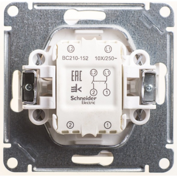 1-клавишный выключатель SCHNEIDER ELECTRIC W59 2-полюсный, 10АХ, механизм, БЕЛЫЙ VS210-152-1-86