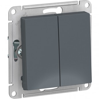2-клавишный переключатель SCHNEIDER ELECTRIC ATLASDESIGN 10АХ, механизм, ГРИФЕЛЬ
