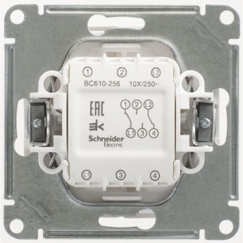 2-клавишный переключатель SCHNEIDER ELECTRIC W59, 10АХ, механизм, БЕЛЫЙ