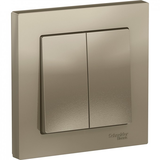 2-клавишный выключатель SCHNEIDER ELECTRIC ATLASDESIGN в сборе, ШАМПАНЬ ATN000552 2-клавишный выключатель SCHNEIDER ELECTRIC ATLASDESIGN в сборе, ШАМПАНЬ ATN000552