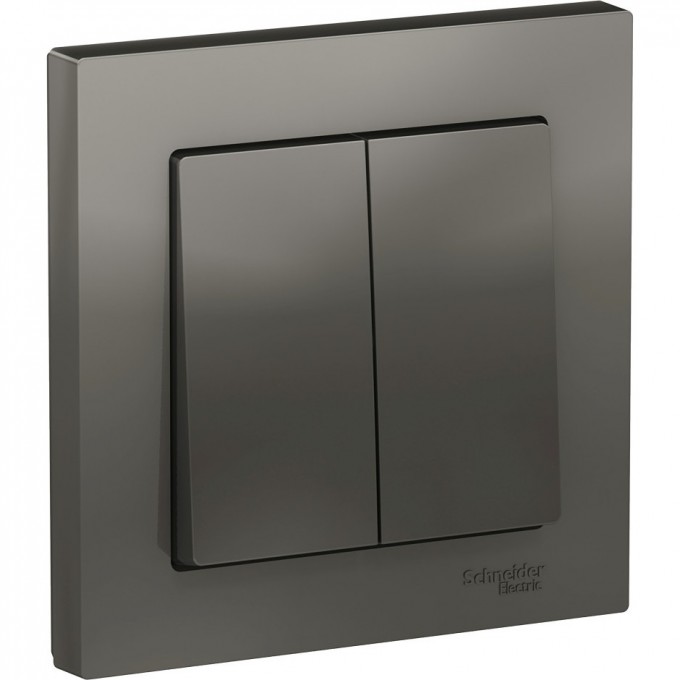 2-клавишный выключатель SCHNEIDER ELECTRIC ATLASDESIGN в сборе, СТАЛЬ ATN000952 2-клавишный выключатель SCHNEIDER ELECTRIC ATLASDESIGN в сборе, СТАЛЬ ATN000952