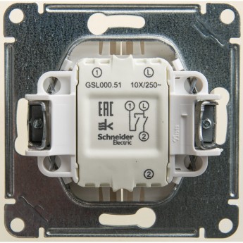 2-клавишный выключатель SCHNEIDER ELECTRIC GLOSSA, сх.5, 10АХ, механизм, ПЕРЛАМУТР