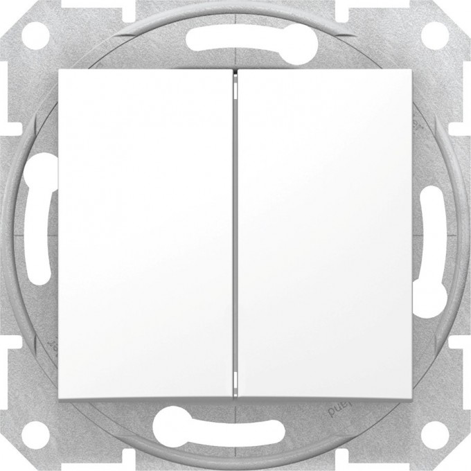 2-клавишный выключатель SCHNEIDER ELECTRIC SEDNA, сх.5а, 10А, 250В, БЕЛЫЙ SDN0300121