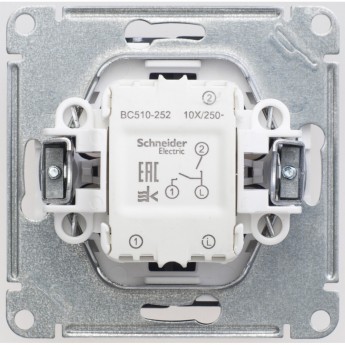 2-клавишный выключатель SCHNEIDER ELECTRIC W59, 10АХ, механизм, ЧЕРНЫЙ БАРХАТ