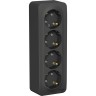 Четырёхместная розетка SCHNEIDER ELECTRIC BLANCA с заземлением, со шторкой, с изолирующей пластиной, 16А, 250В, АНТРАЦИТ BLNRA011416