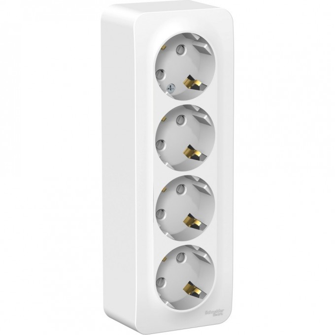 Четырёхместная розетка SCHNEIDER ELECTRIC BLANCA с заземлением, со шторкой, с изолирующей пластиной, 16А, 250В, БЕЛЫЙ BLNRA011411 Четырёхместная розетка SCHNEIDER ELECTRIC BLANCA с заземлением, со шторкой, с изолирующей пластиной, 16А, 250В, БЕЛЫЙ BLNRA011411