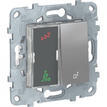 Дисплей гостиничного номера и кнопочный звонок SCHNEIDER ELECTRIC UNICA NEW, алюминий