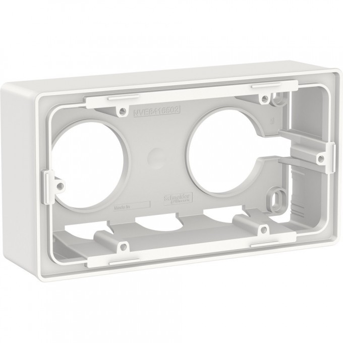 Коробка для открытой установки SCHNEIDER ELECTRIC UNICA NEW, 2-постовая, белый NU800418 Коробка для открытой установки SCHNEIDER ELECTRIC UNICA NEW, 2-постовая, белый NU800418