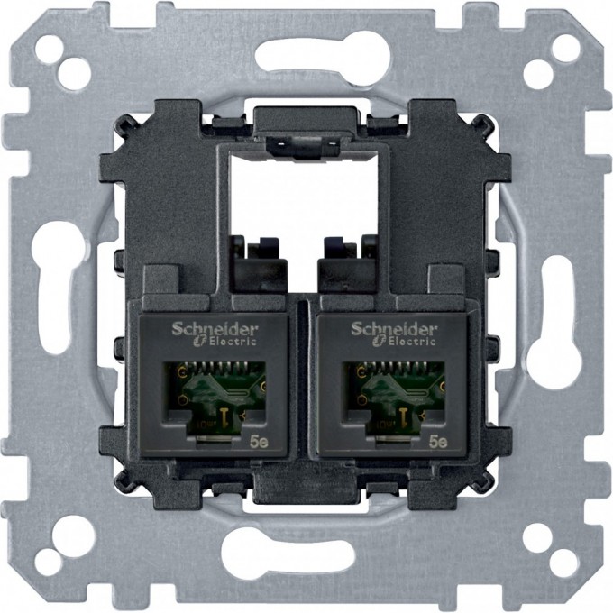 Механизм компьютерной розетки SCHNEIDER ELECTRIC MERTEN 2XRJ45 кат. 6 UTP MTN4576-0002