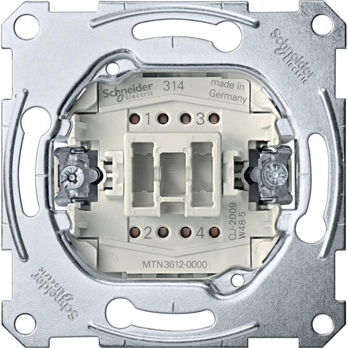 Механизм SCHNEIDER ELECTRIC MERTEN 2-полюсного 1-клавишного выключателя 16A, QF MTN3612-0000