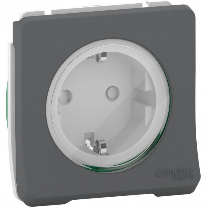 Механизм SCHNEIDER ELECTRIC MUREVA S розетки с заземляющим контактом и шторками, АНТРАЦИТ, IP55 MUR36134 Механизм SCHNEIDER ELECTRIC MUREVA S розетки с заземляющим контактом и шторками, АНТРАЦИТ, IP55 MUR36134