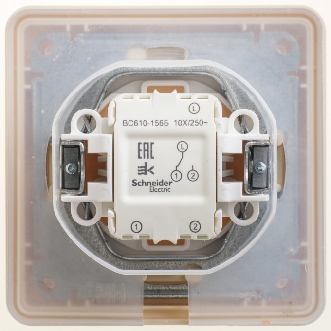Переключатель 1-клавишный SCHNEIDER ELECTRIC W59 AQUA, 10АХ, IP44, в сборе, слоновая кость VS610-156B-28 Переключатель 1-клавишный SCHNEIDER ELECTRIC W59 AQUA, 10АХ, IP44, в сборе, слоновая кость VS610-156B-28