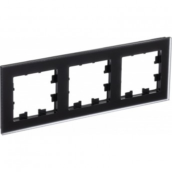 Рамка 3-постовая SCHNEIDER ELECTRIC ATLASDESIGN NATURE, матовое органическое стекло черный