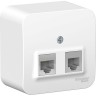 Розетка двойная компьютерная/телефонная SCHNEIDER ELECTRIC BLANCA RJ45+RJ11, кат.5E, с изолирующей пластиной, белый BLNIA045111