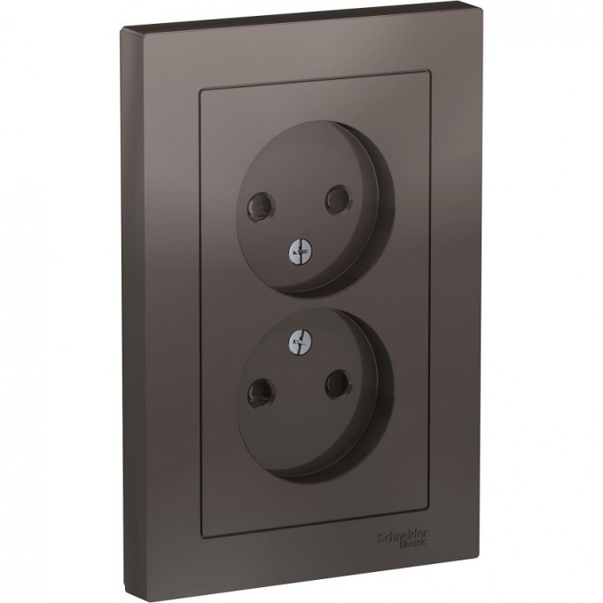 Розетка двойная SCHNEIDER ELECTRIC ATLASDESIGN без заземления, со шторками, в сборе, мокко ATN000622 Розетка двойная SCHNEIDER ELECTRIC ATLASDESIGN без заземления, со шторками, в сборе, мокко ATN000622