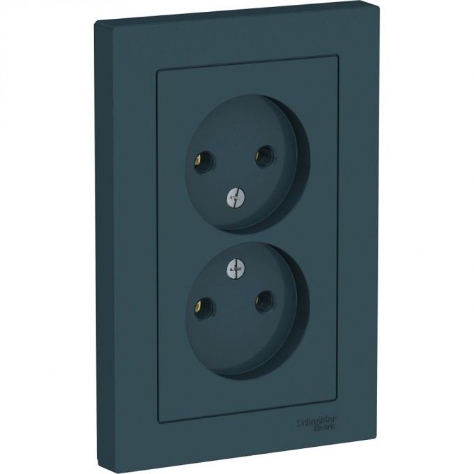 Розетка двойная SCHNEIDER ELECTRIC ATLASDESIGN без заземления, в сборе, изумруд ATN000820 Розетка двойная SCHNEIDER ELECTRIC ATLASDESIGN без заземления, в сборе, изумруд ATN000820