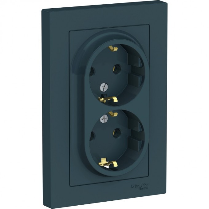 Розетка двойная SCHNEIDER ELECTRIC ATLASDESIGN с заземлением, в сборе, изумруд ATN000824 Розетка двойная SCHNEIDER ELECTRIC ATLASDESIGN с заземлением, в сборе, изумруд ATN000824
