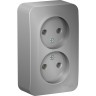 Розетка двойная SCHNEIDER ELECTRIC BLANCA без заземления, без шторок, 16А, 250В, алюминий BLNRA000203